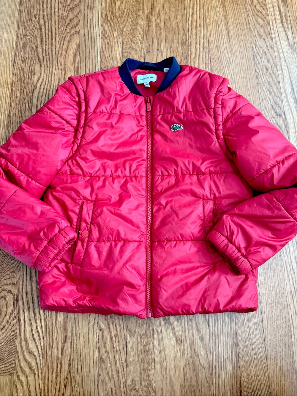 Lacoste red kids warm winter puffer jacket 10